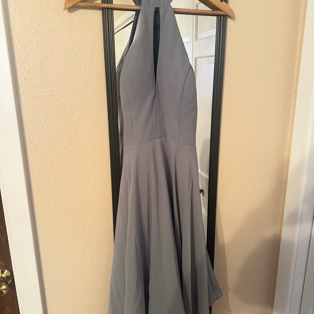 JJ’s House A-Line Scoop Knee Length Bridesmaid Dress - Steele Blue, Size 4